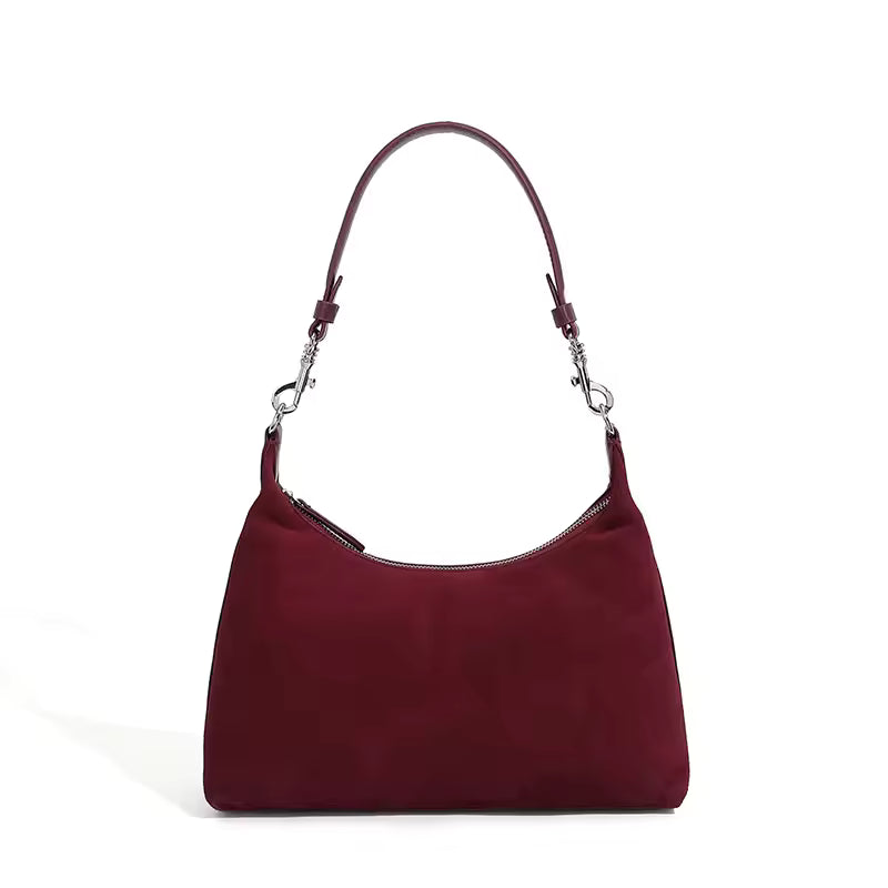 Retro Genuine Leather Suede Handbag Cowhide Women's Underarm Shoulder Crossbody Bag For Ladies Velvety Bag Luxury Designer Bags