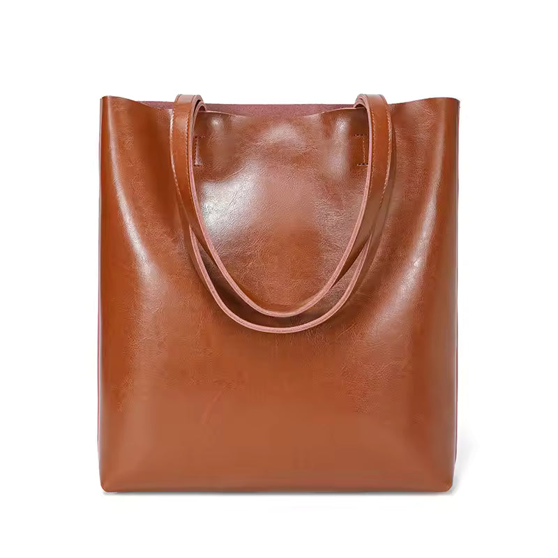 The Urban Commuter Crossbody | Wide Strap Genuine Leather Bucket Bag