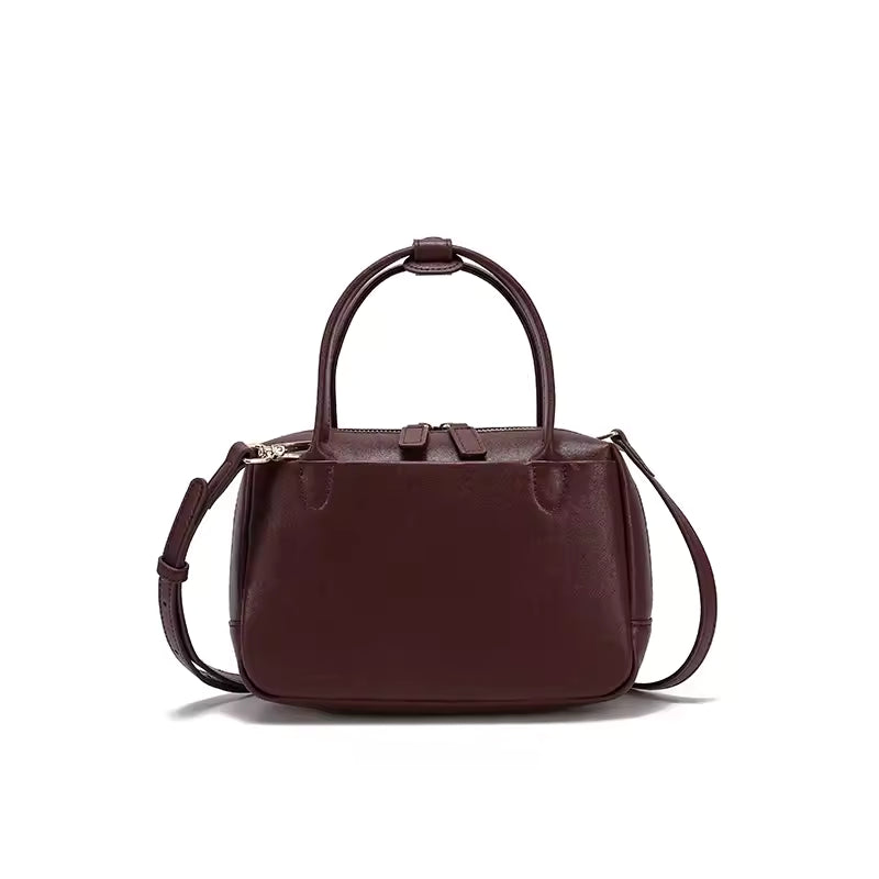 Retro Real 100% Cowhide Soft Skin Leather Women Handbag Versatile Ladies Elegant Solid Color Luxury Designer Crossbody Brand Bag