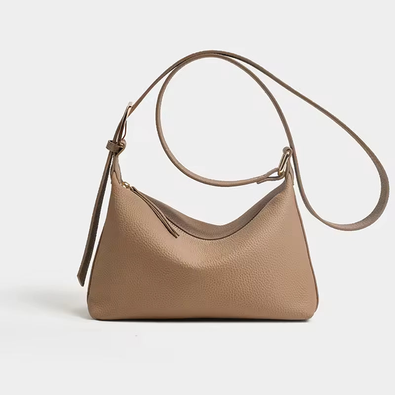 Cowhide Genuine Leather Dumpling Bag for Women Bags Large Capacity Shoulder Crossbody Bags Trendy Messenger Handbag Armpit Purse