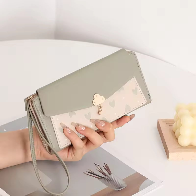 New Women's Long Wallet European and American Print Zipper Buckle Foldable 70% off Bag Multi-Card Slot Phone Integrated Clutch