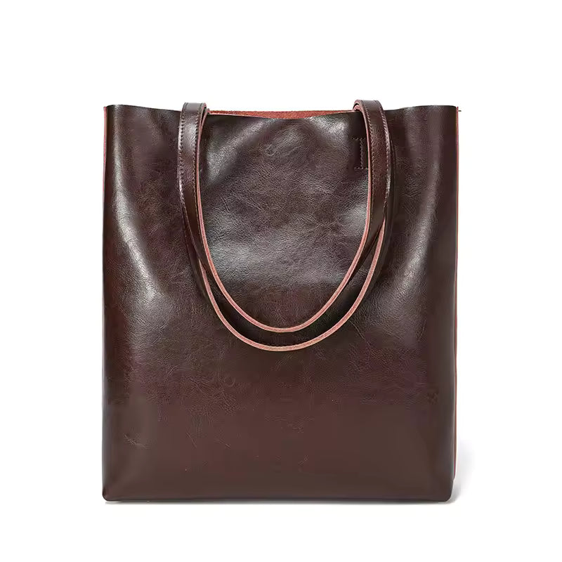 The Urban Commuter Crossbody | Wide Strap Genuine Leather Bucket Bag