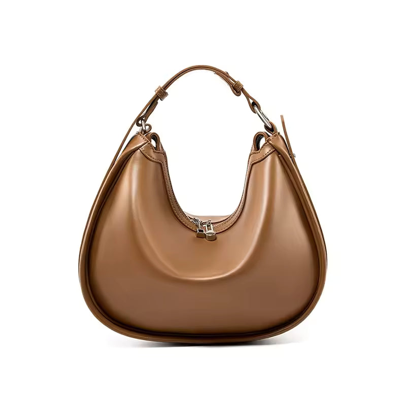 Pure Split Cowhide Leather Women's Hobos Underarm Bag For Ladies Soft Shoulder Crossbody Bag Luxury Female Designer Wholesale